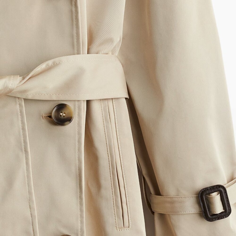 Classic Beige Trench Coat - Women's Belted Coat